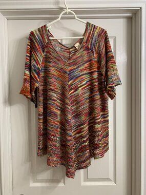 Faded Glory Women's Multi-Color Sweater Blouse, Size XXL